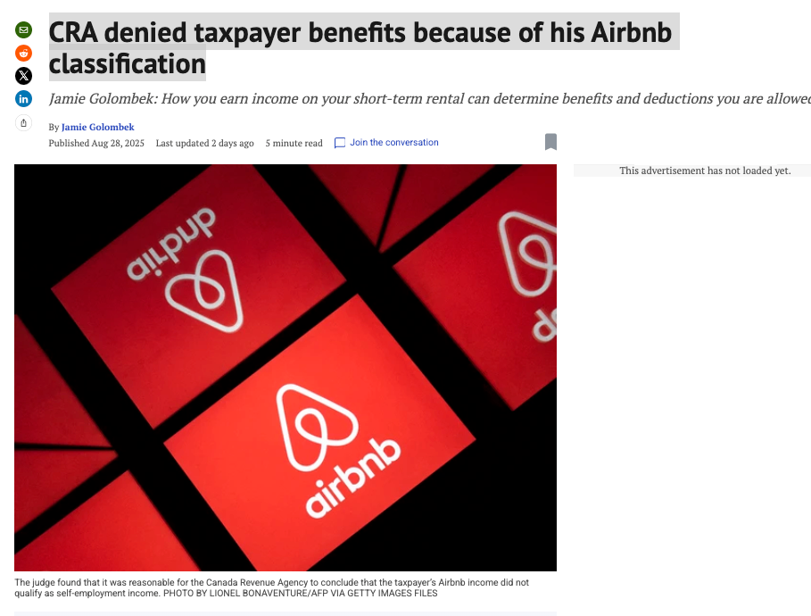 Airbnb 短租收入在加拿大的税务处理与案例