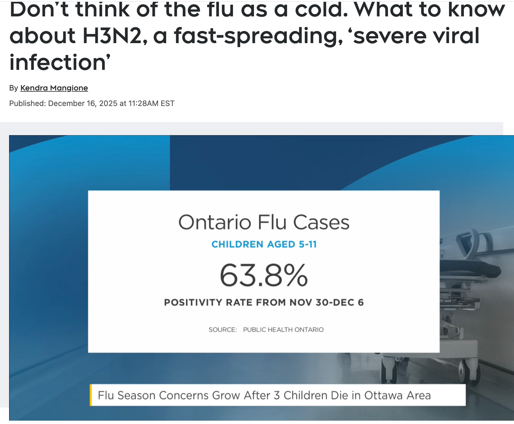 别把流感当成感冒：关于 H3N2——一种传播迅速、“严重的病毒感染”——你需要了解的事**
