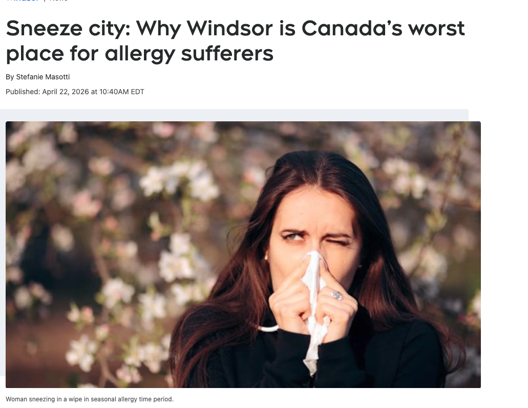 喷嚏之城：为什么温莎是加拿大对过敏患者最难受的城市