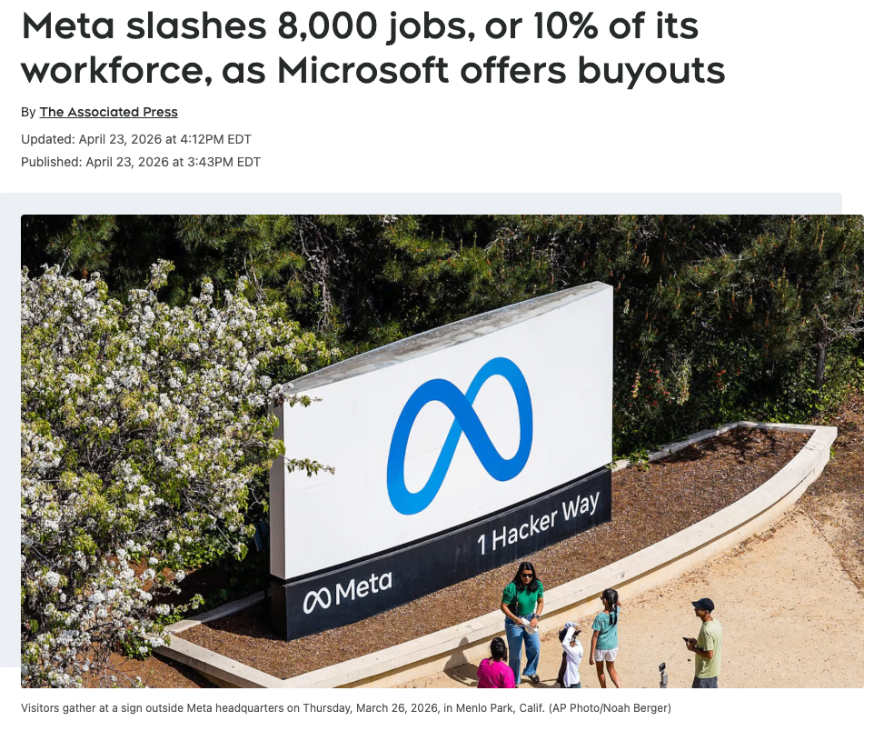 Meta 将裁员约 8000 人，占员工总数约 10%