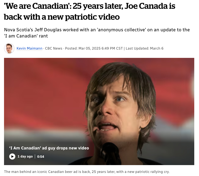 “我们是加拿大人”：25年后，"Joe Canada" 带着全新爱国视频回归