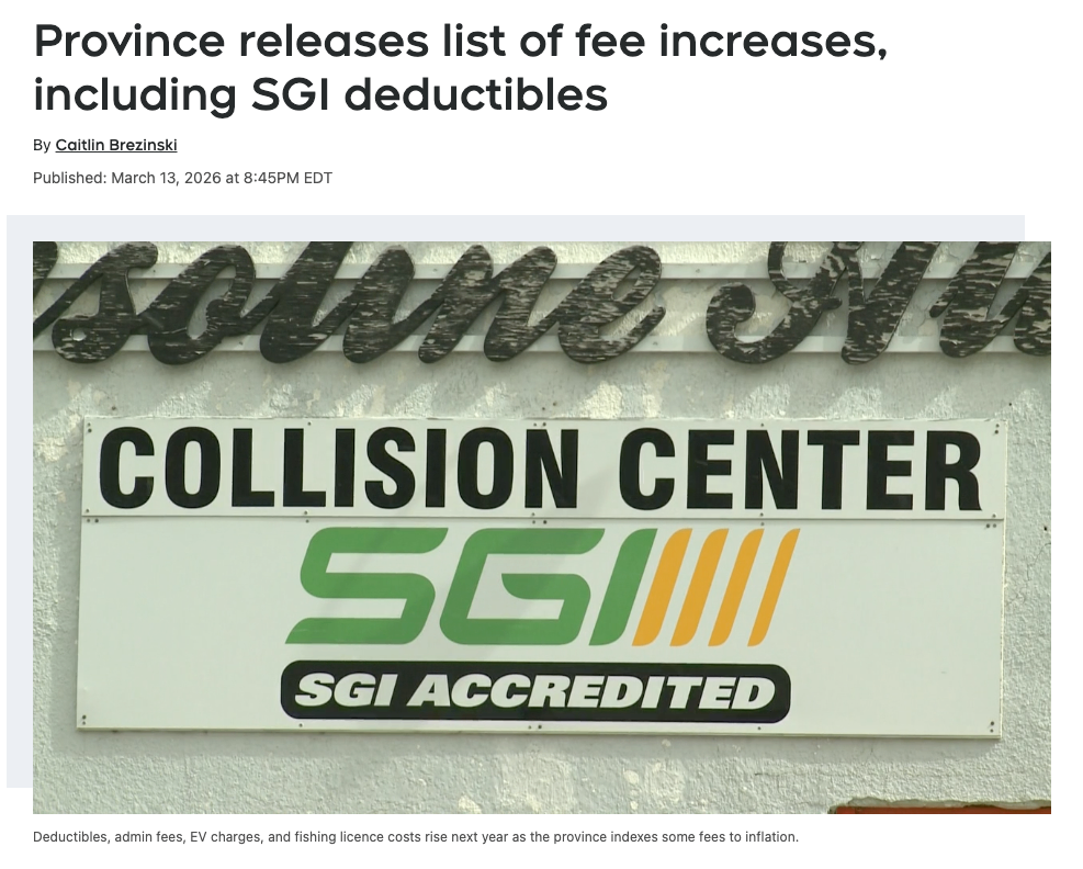 省政府公布多项费用上涨清单,包括 SGI 免赔额上调