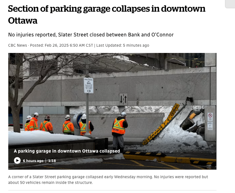 渥太华市中心停车场坍塌事故