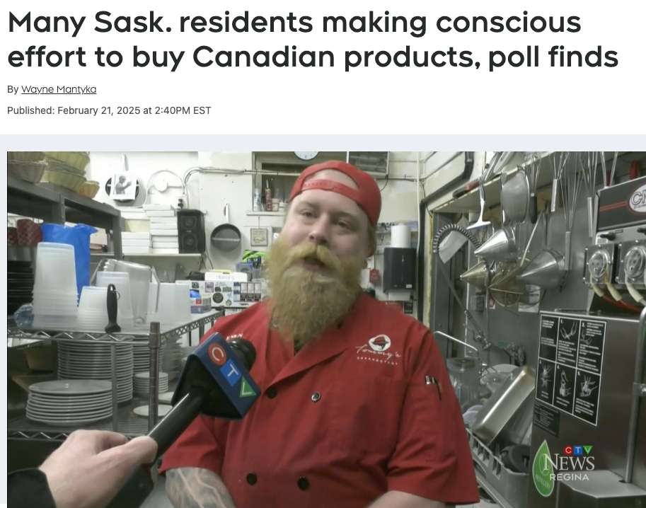 调查发现，许多萨斯喀彻温省居民有意识地购买加拿大产品