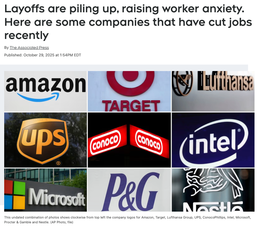 📉 裁员潮持续，员工焦虑上升——近期宣布裁员的公司名单