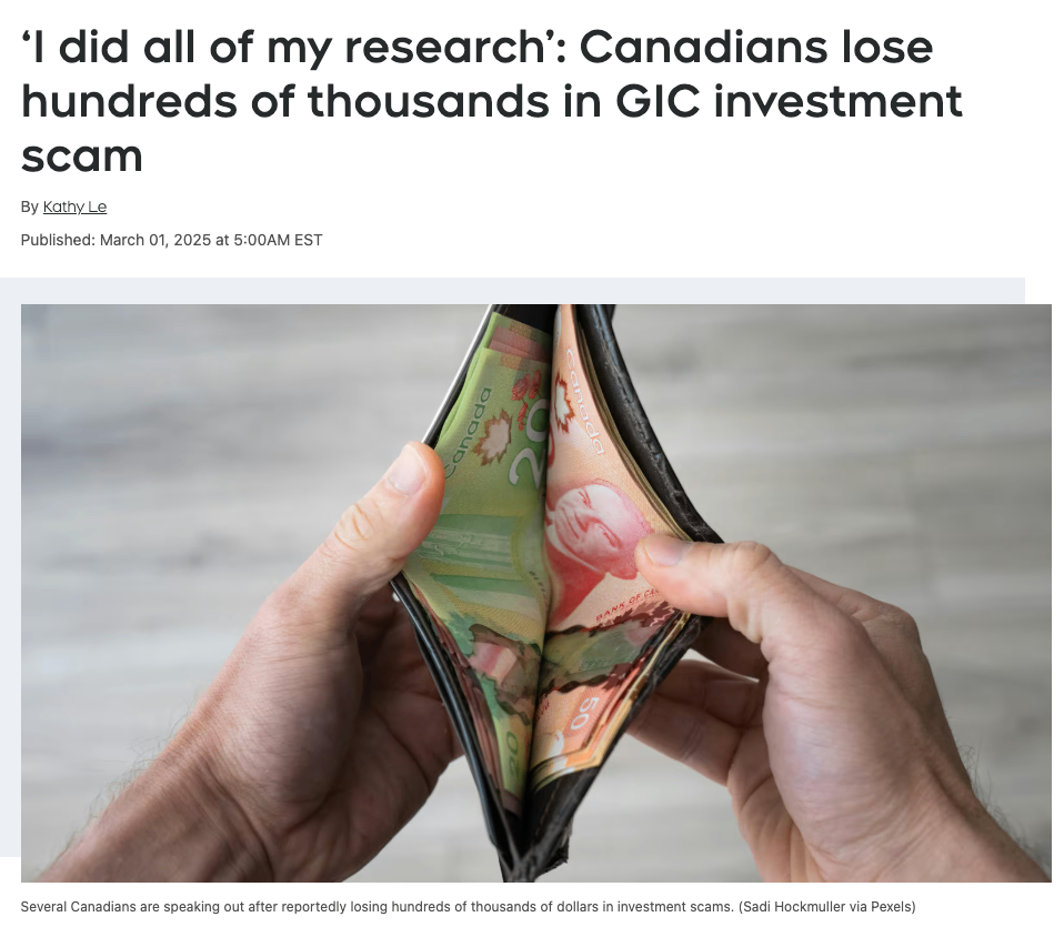加拿大人因 GIC 投资骗局损失数十万加元