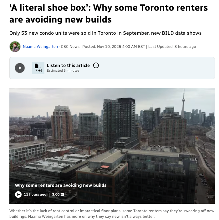 新楼不香？多伦多租客宁选老楼：新公寓被吐槽是‘鞋盒户型’