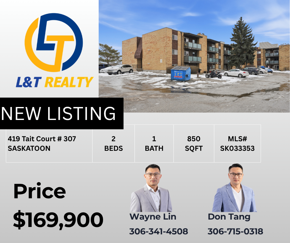 萨斯卡通河东顶层边户公寓出售——419 Tait Court #307——林与唐地产