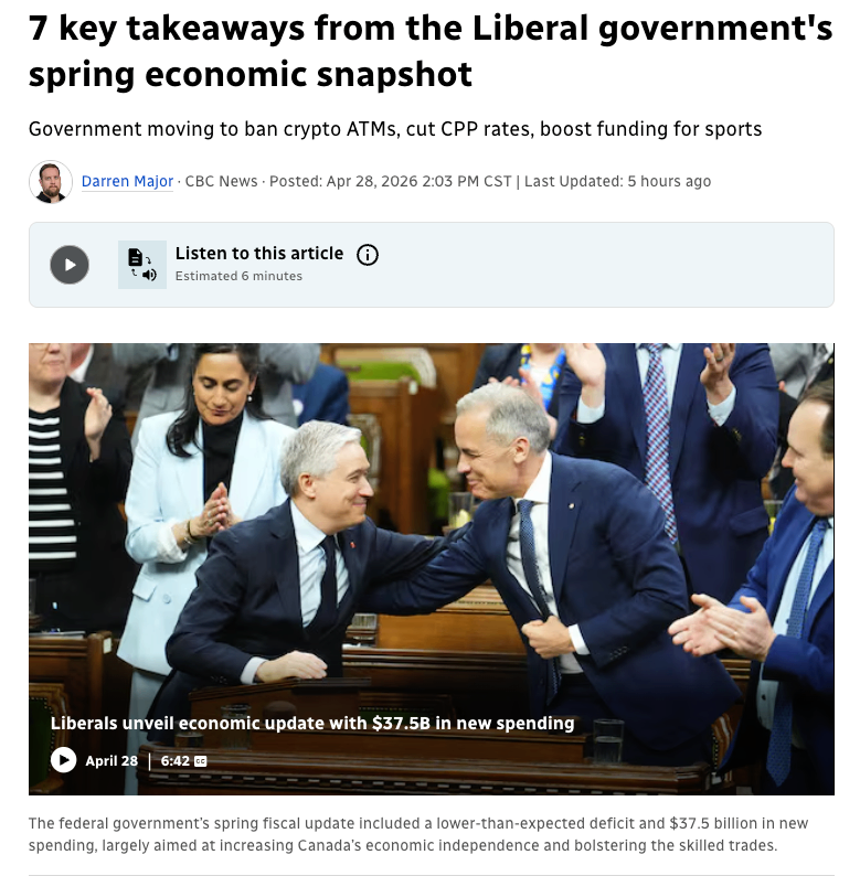 自由党政府春季经济简报的7个关键要点