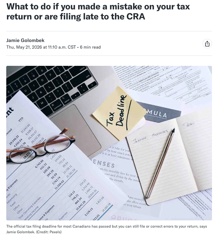 如果报税出错,或者逾期向 CRA 报税,该怎么办?