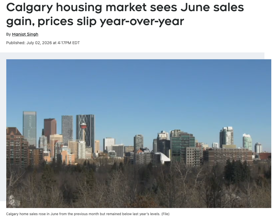 卡尔加里住房市场 6 月销量回升，但房价同比下滑